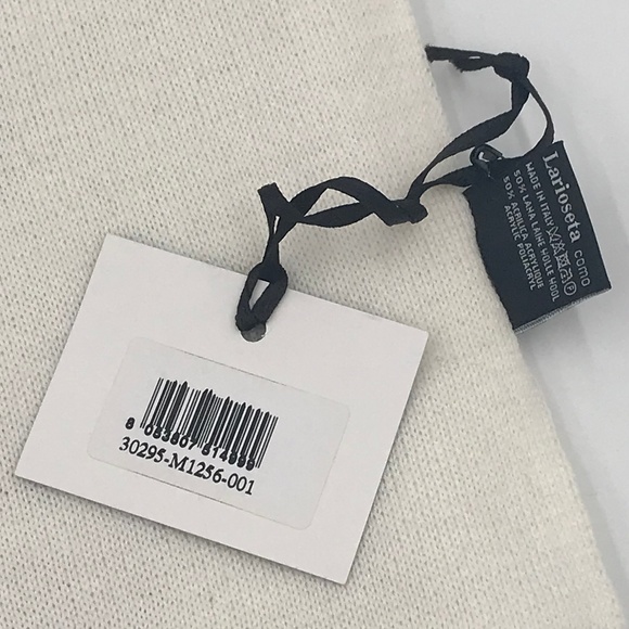 Auth Moschino white mixed wool scarf + tag - Picture 7 of 7